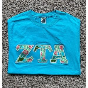ZTA Sorority Stitched Letters T-Shirt